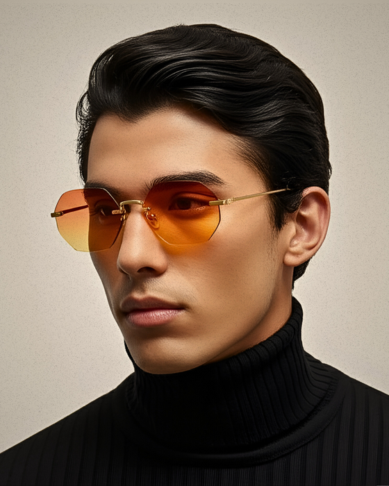 COSSINO Liam Bruler Hexagon Frameless Sunglasses