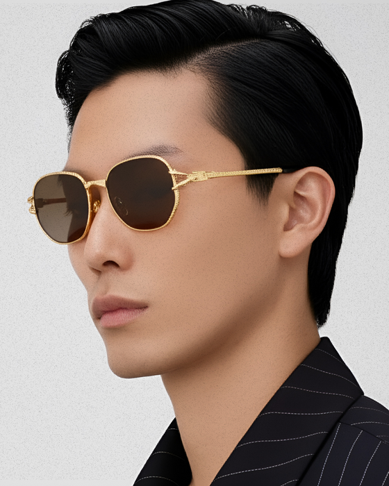 COSSINO Jean Brun Metal Sunglasses