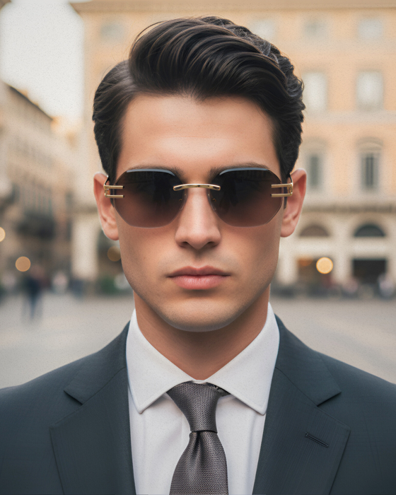 COSSINO Dore Metal Frameless Sunglasses