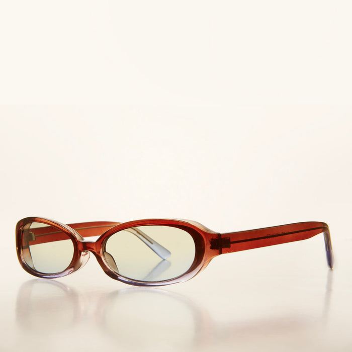 90s Micro Oval Sunglass with Colorful Frame - Nico