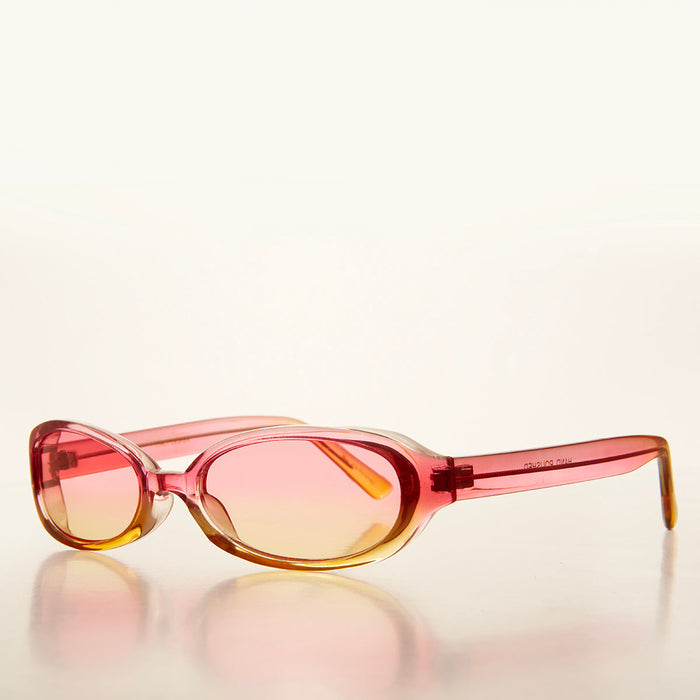 90s Micro Oval Sunglass with Colorful Frame - Nico
