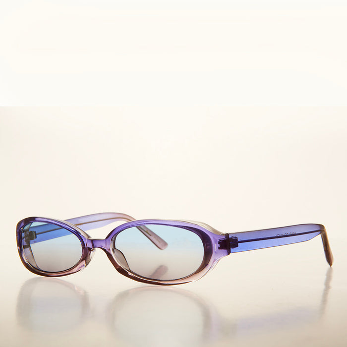 90s Micro Oval Sunglass with Colorful Frame - Nico