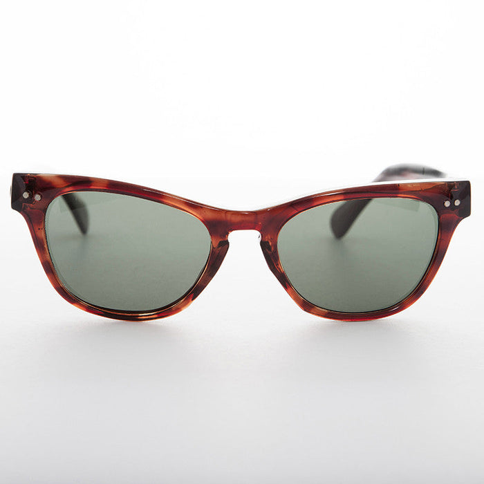 SUNGLASS MUSEUM Horn Rim Rectangular Vintage Sunglass with Glass Lens - Norma Jean - Product image