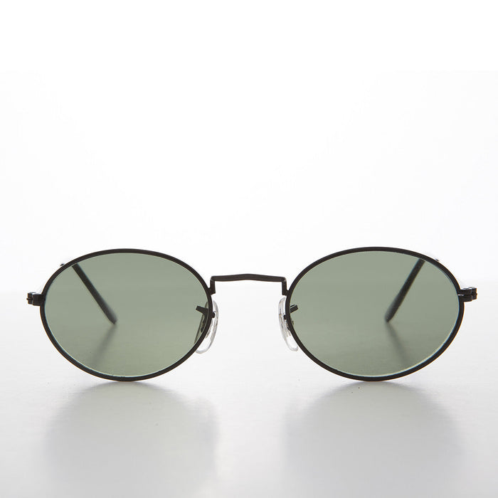 SUNGLASS MUSEUM Oval Metallic Frame Vintage 90s Sunglass -Norris