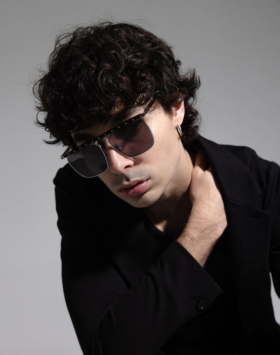 SAINT OWEN Sunglasses PHOENIX Black | Grey | Silver Studs