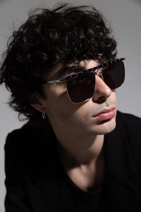image of sunglasses model SAINT OWEN SAINT OWEN Sunglasses PHOENIX Black | Grey | Silver Studs