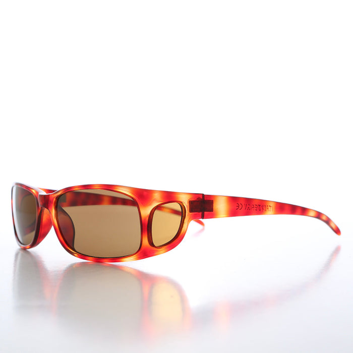 SUNGLASS MUSEUM 90s Sleek Wrap Sunglasses with Side Shields - Olympic