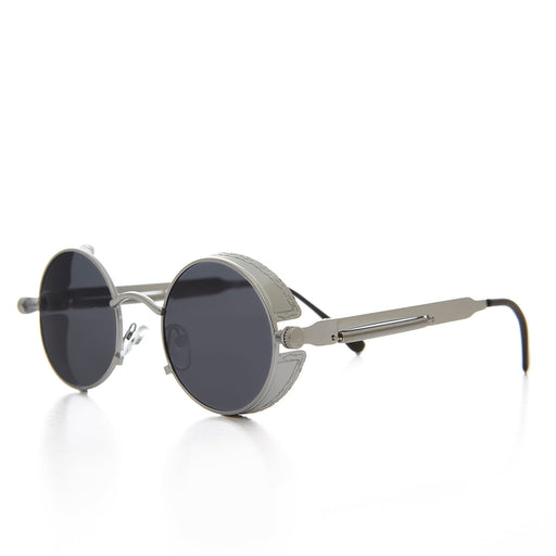 image of sunglasses model SUNGLASS MUSEUM Round Metal Steampunk Goggle Sunglass - Orwell 4