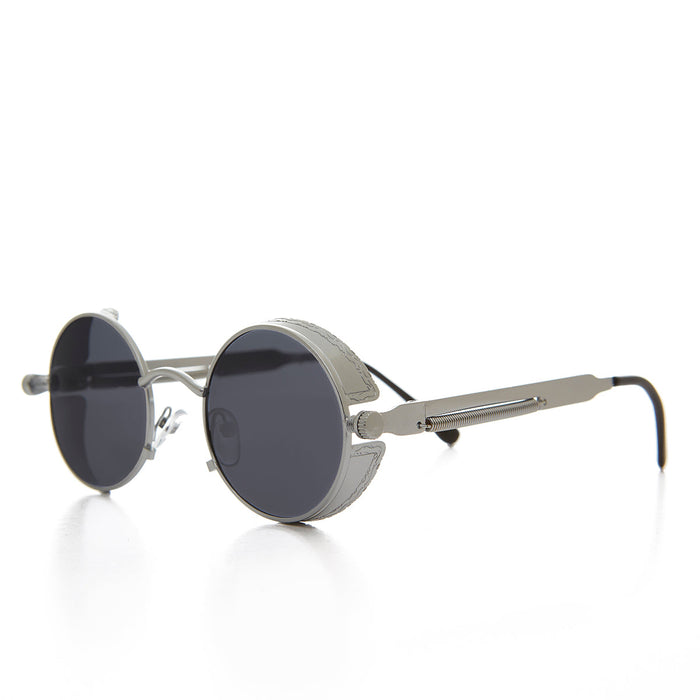 image of sunglasses model SUNGLASS MUSEUM Round Metal Steampunk Goggle Sunglass - Orwell 4