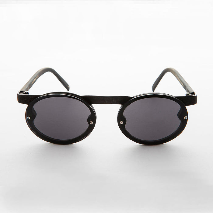 SUNGLASS MUSEUM 90s Oval Goth Sunglasses with Floating Brow line - Oswald