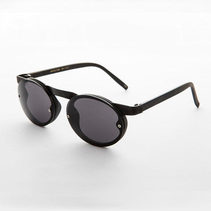 SUNGLASS MUSEUM 90s Oval Goth Sunglasses with Floating Brow line - Oswald