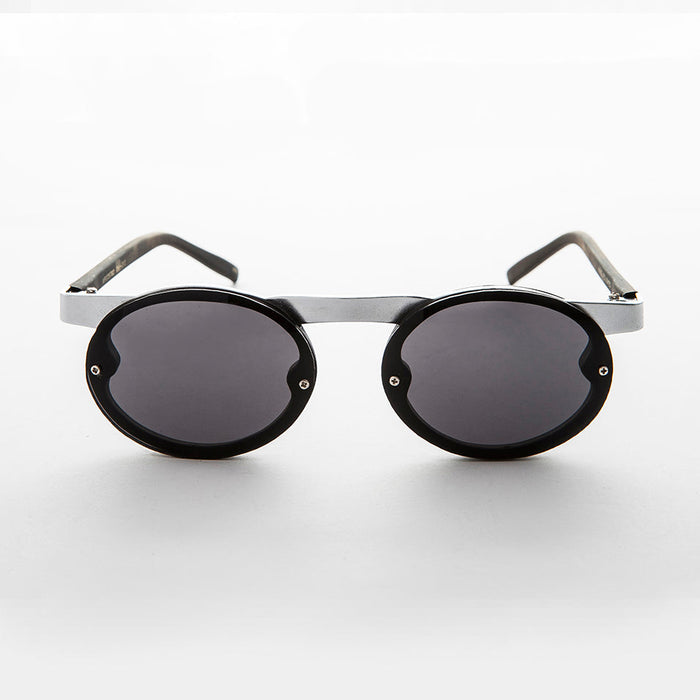 SUNGLASS MUSEUM 90s Oval Goth Sunglasses with Floating Brow line - Oswald