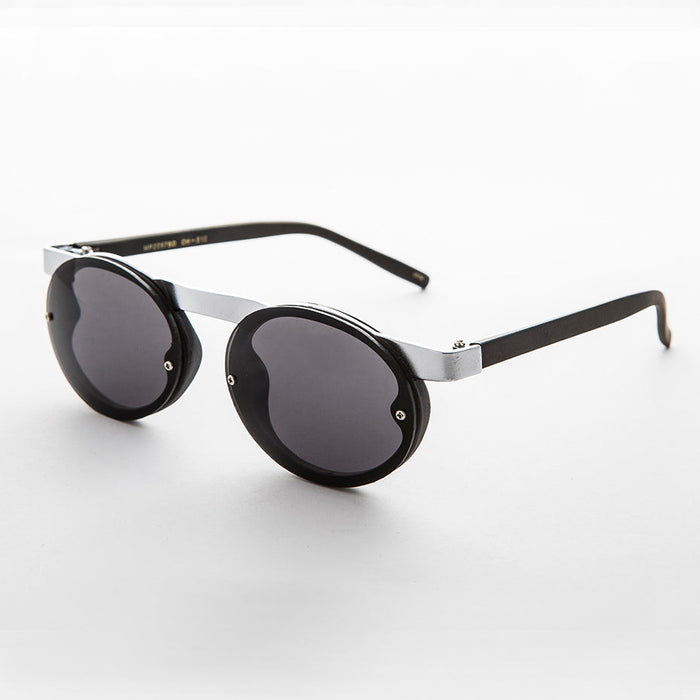SUNGLASS MUSEUM 90s Oval Goth Sunglasses with Floating Brow line - Oswald