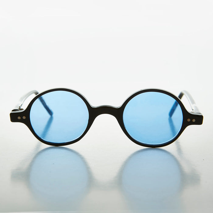 SUNGLASS MUSEUM Small Round Spectacle Sunglass with Color Tinted Lens - Owen