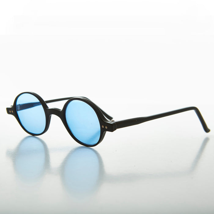 SUNGLASS MUSEUM Small Round Spectacle Sunglass with Color Tinted Lens - Owen