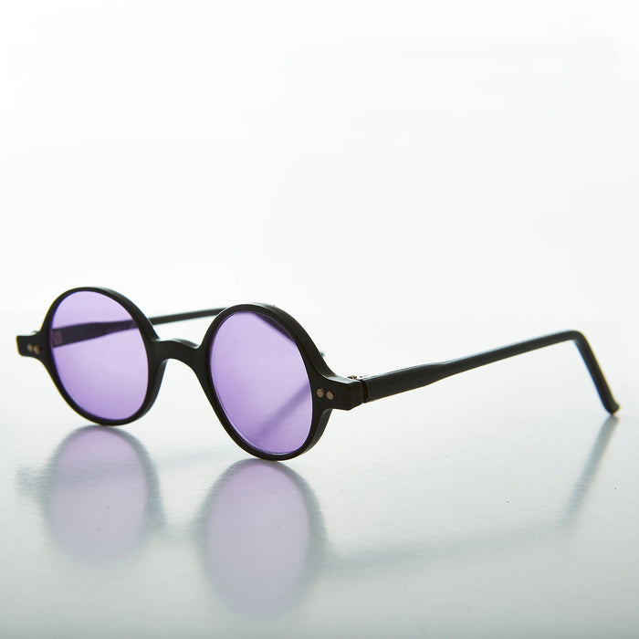 SUNGLASS MUSEUM Small Round Spectacle Sunglass with Color Tinted Lens - Owen