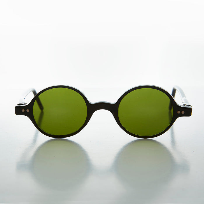 SUNGLASS MUSEUM Small Round Spectacle Sunglass with Color Tinted Lens - Owen