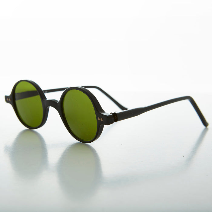 SUNGLASS MUSEUM Small Round Spectacle Sunglass with Color Tinted Lens - Owen