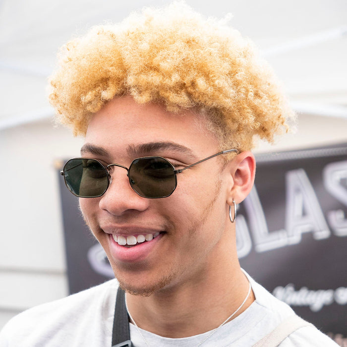 SUNGLASS MUSEUM Octagonal Metal Frame Sunglass with Glass Lens - Vine