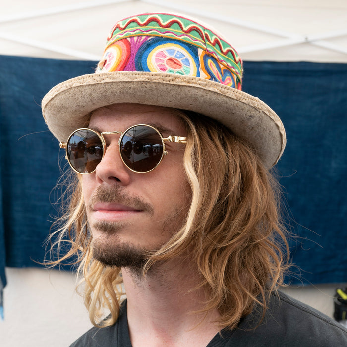 SUNGLASS MUSEUM Round Gold Metal Goth Steampunk Sunglass - Ivan 4