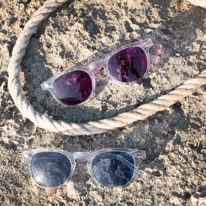SUNGLASS MUSEUM Clear Acetate Square Sunglass with Colored Lenses - Benson - Product image