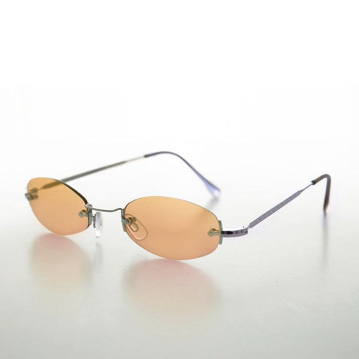 image of sunglasses model SUNGLASS MUSEUM Slender Rimless Micro Frame Vintage Sunglass - Pixie