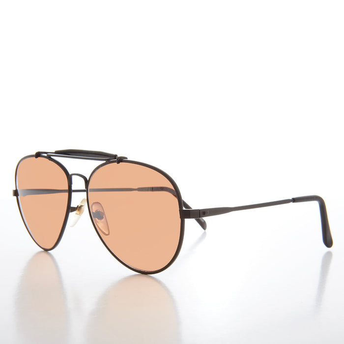 SUNGLASS MUSEUM Classic Brow Bar Metal Aviator Sunglass - Polk