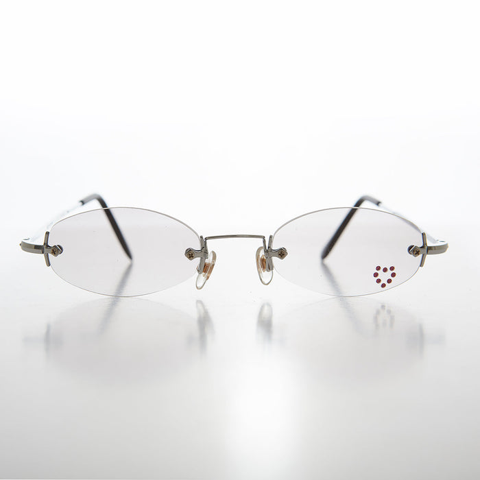 SUNGLASS MUSEUM Micro Sunglass with Heart Rhinestone Accent - Primo