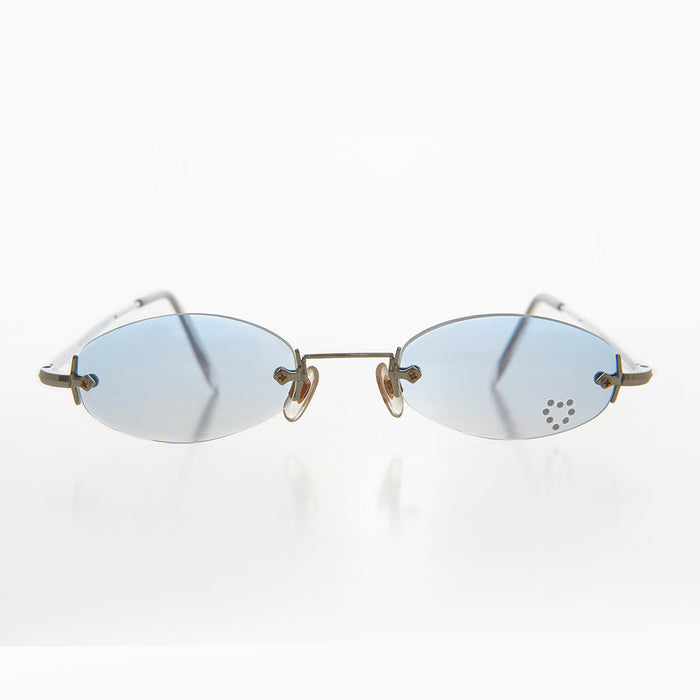 SUNGLASS MUSEUM Micro Sunglass with Heart Rhinestone Accent - Primo