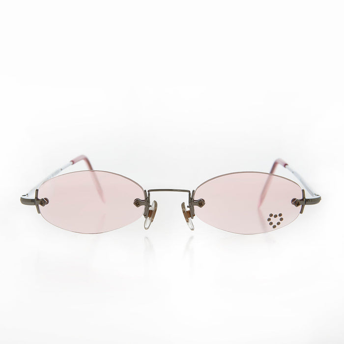 SUNGLASS MUSEUM Micro Sunglass with Heart Rhinestone Accent - Primo