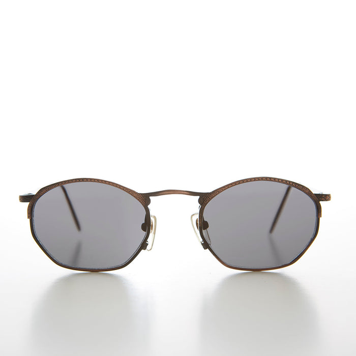 SUNGLASS MUSEUM Semi Octagon Unisex Metal Vintage Sunglass - Onas