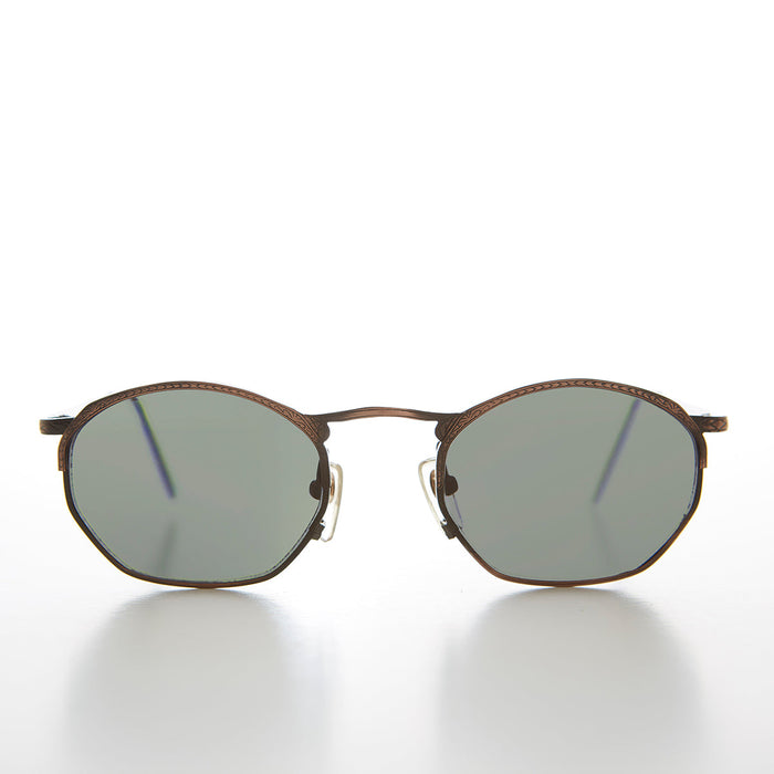 SUNGLASS MUSEUM Semi Octagon Unisex Metal Vintage Sunglass - Onas
