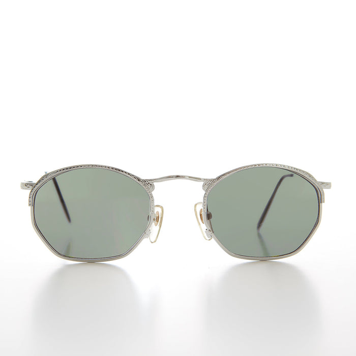 SUNGLASS MUSEUM Semi Octagon Unisex Metal Vintage Sunglass - Onas