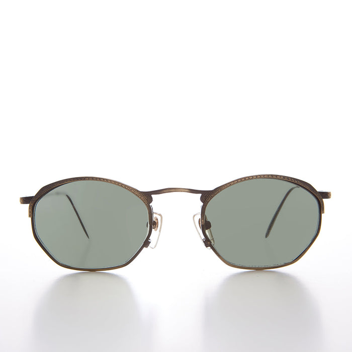 SUNGLASS MUSEUM Semi Octagon Unisex Metal Vintage Sunglass - Onas