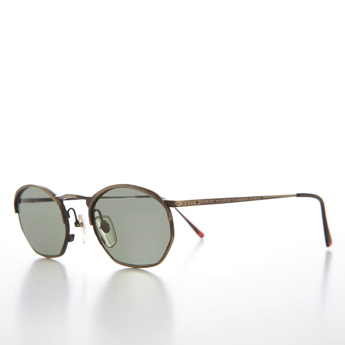 SUNGLASS MUSEUM Semi Octagon Unisex Metal Vintage Sunglass - Onas