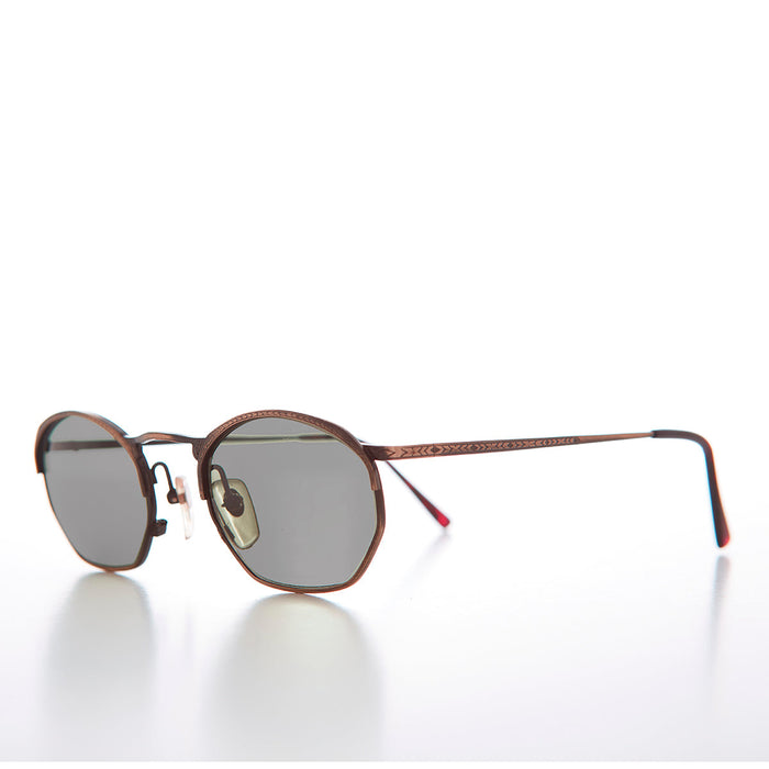 SUNGLASS MUSEUM Semi Octagon Unisex Metal Vintage Sunglass - Onas