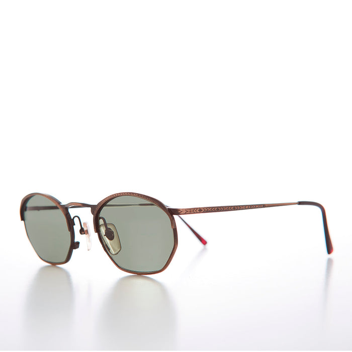 SUNGLASS MUSEUM Semi Octagon Unisex Metal Vintage Sunglass - Onas