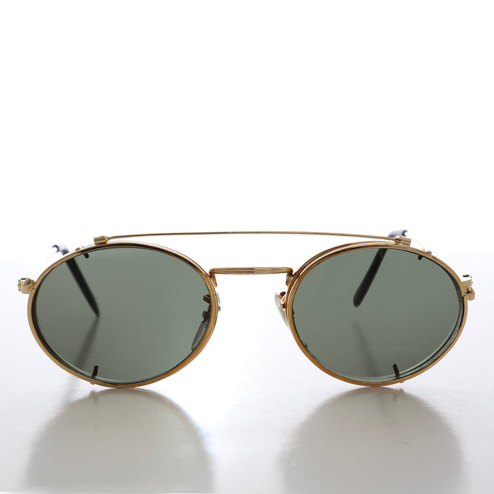 SUNGLASS MUSEUM Oval Clip On Sunglasses - Purdue