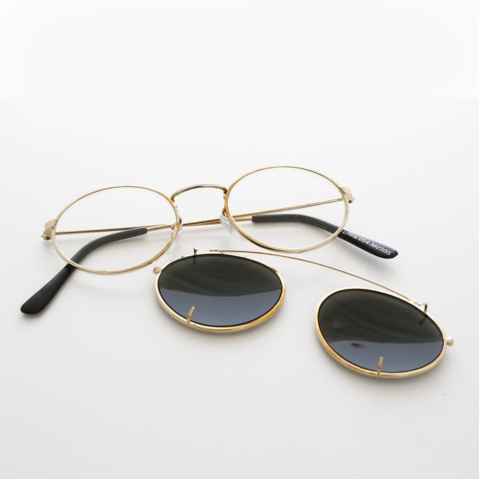 SUNGLASS MUSEUM Oval Clip On Sunglasses - Purdue