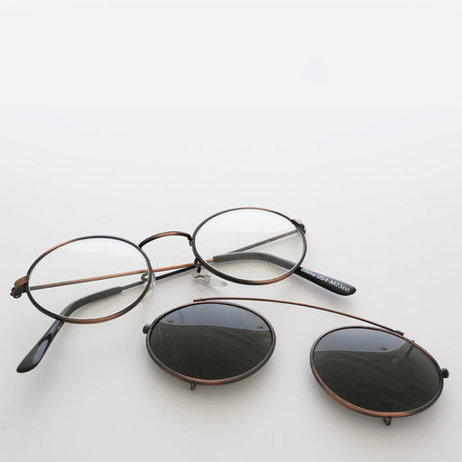 image of sunglasses model SUNGLASS MUSEUM SUNGLASS MUSEUM Oval Clip On Sunglasses - Purdue