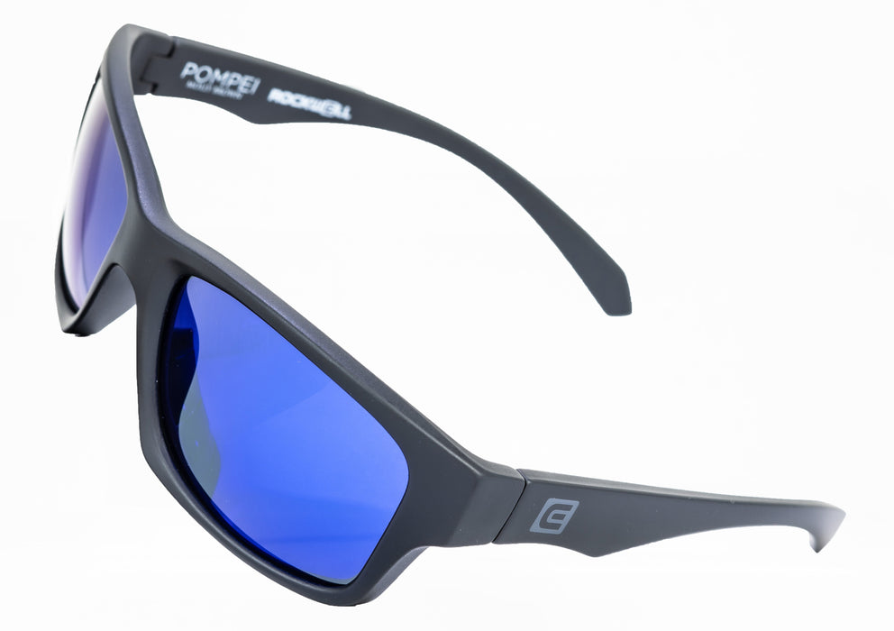 image of sunglasses model Rockwell Time POMPEI FLOATABLE (MATTE BLACK/BLUE POLARIZED HYDRO)