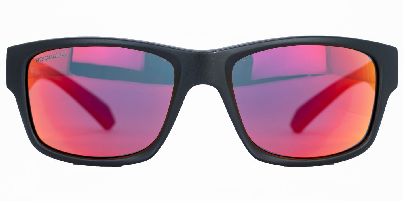 image of sunglasses model Rockwell Time POMPEI FLOATABLE (MATTE BLACK/RED POLARIZED HYDRO)