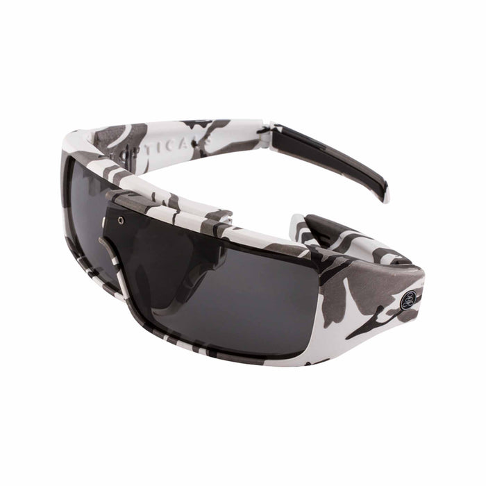 POPGEAR | Polarized, Matte White Camo, Gray Lens