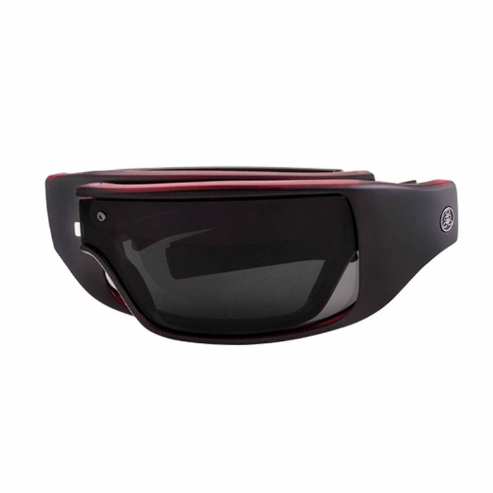 POPGEAR | Polarized, Matte Red/Black Crystal, Gray Lens