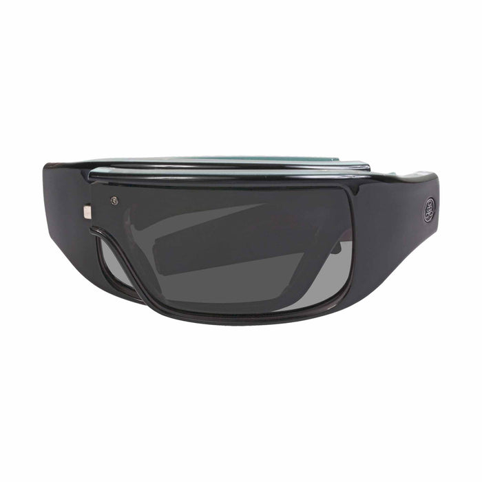 POPGEAR | Polarized, Gloss Black/Blue Crystal, Gray Lens, Small