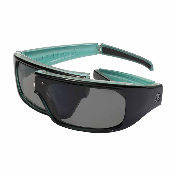 POPGEAR | Polarized, Gloss Black/Blue Crystal, Gray Lens, Small