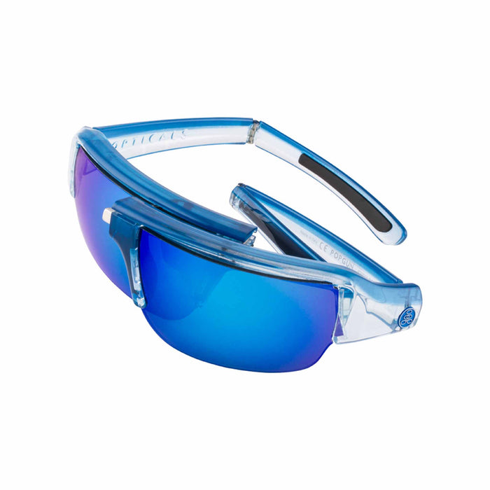 POPGUN | Polarized, Gloss Blue/Clear Crystal, Blue Mirror