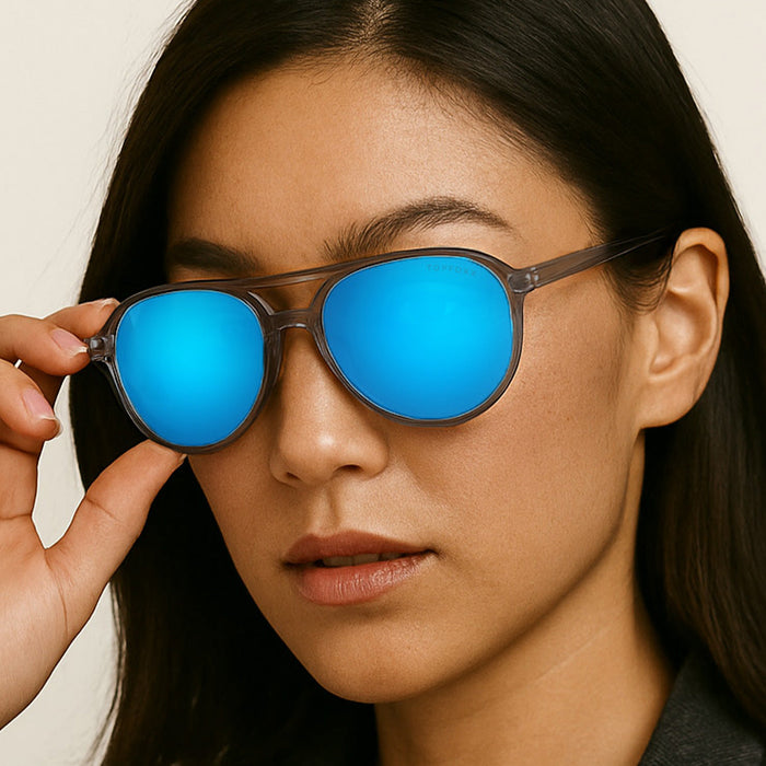 TOPFOXX Poseidon Mirrored Blue – Tangle-Free Floating Aviators - Product image