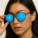 TOPFOXX Poseidon Mirrored Blue – Tangle-Free Floating Aviators - Product image