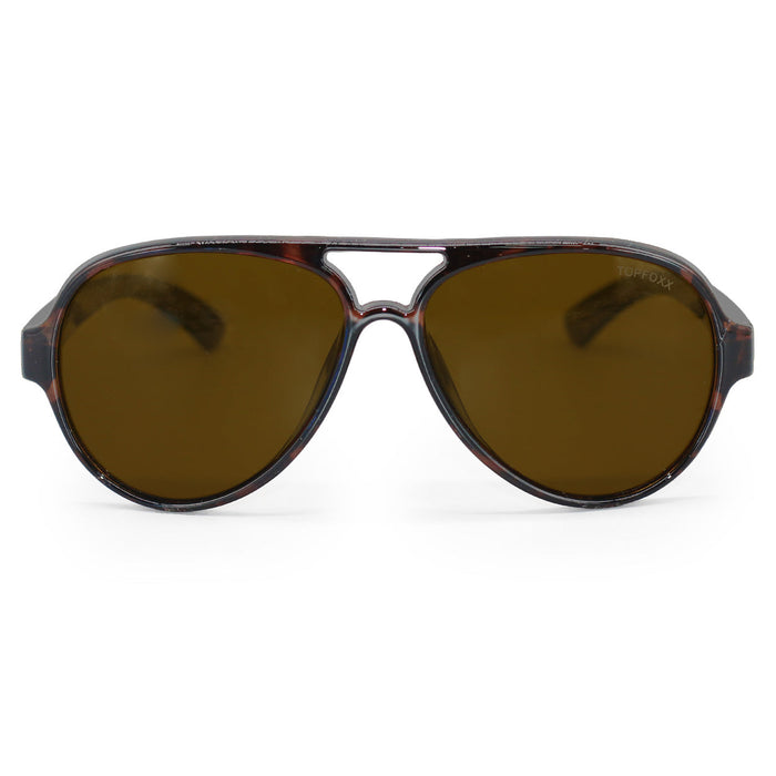 TOPFOXX Poseidon Brown Tortoise – Tangle-Free Floating Aviators - Product image